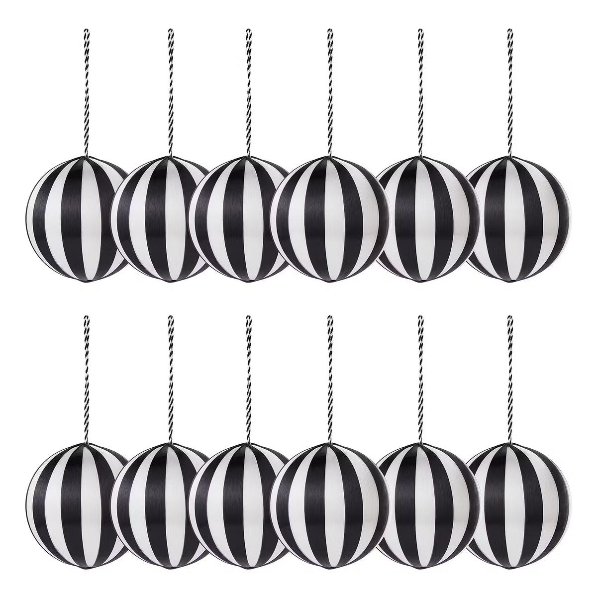 HANG ON Fadenkugel 12er-Set - Polyester PVC - Weiß / Schwarz