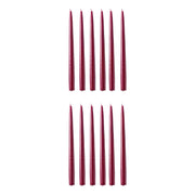 TWIN FLAME konische Zwillingskerze 12er-Set - Paraffin - Rot