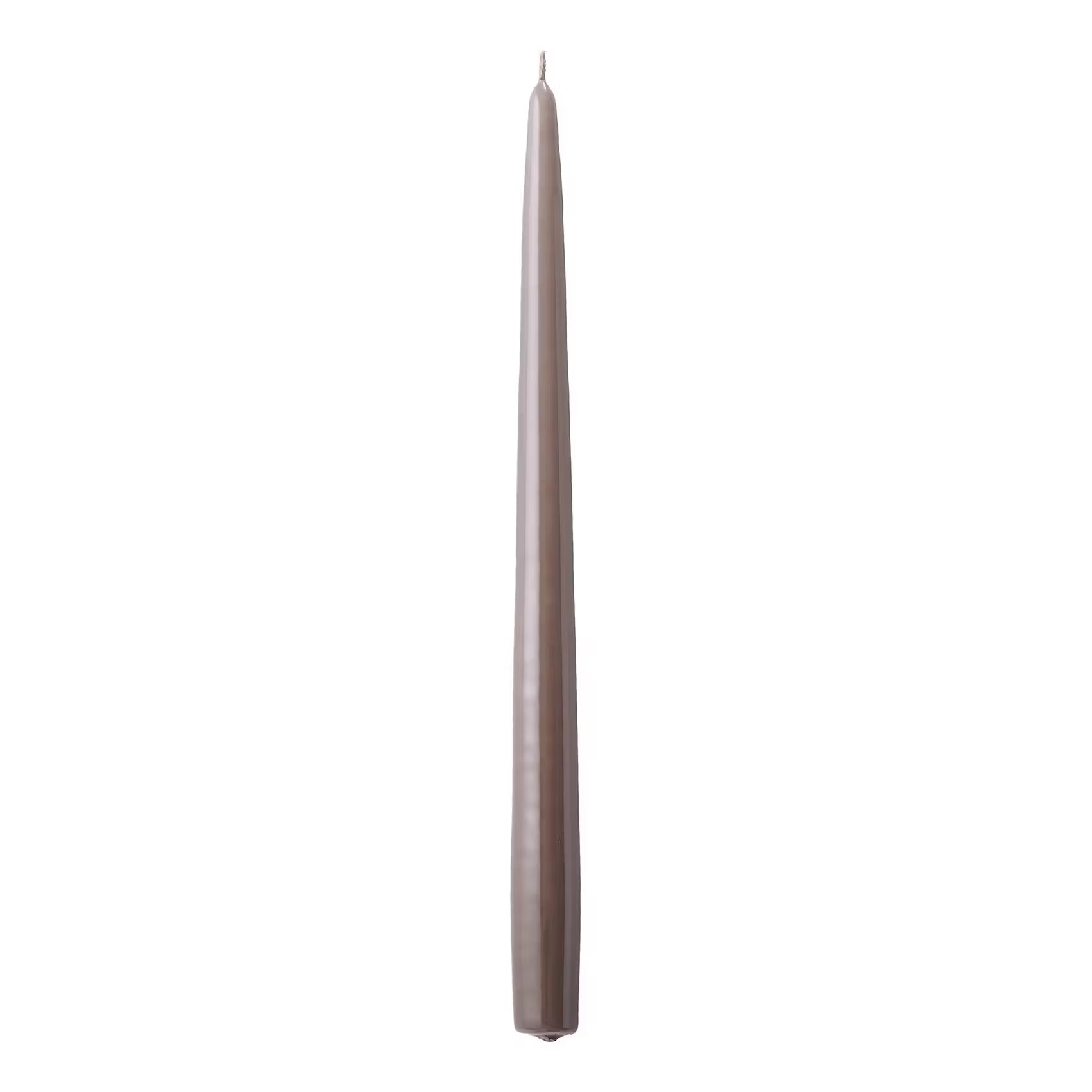 TWIN FLAME konische Zwillingskerze 12er-Set - Paraffin - Taupe