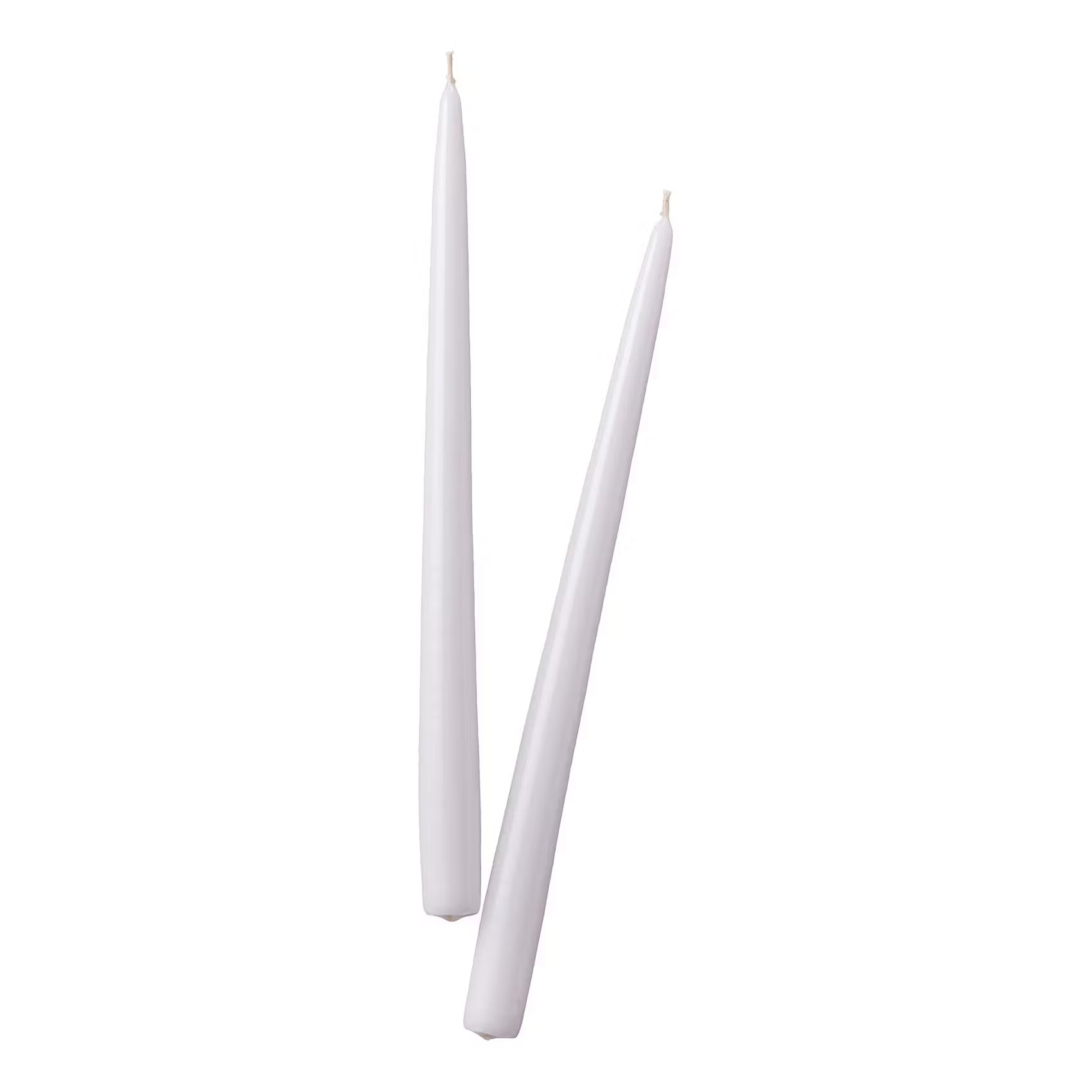 TWIN FLAME konische Zwillingskerze 12er-Set - Paraffin - Weiß