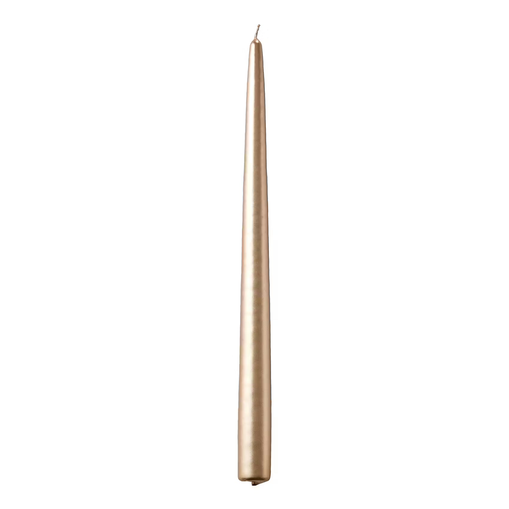 TWIN FLAME konische Zwillingskerze 12er-Set - Paraffin - Gold