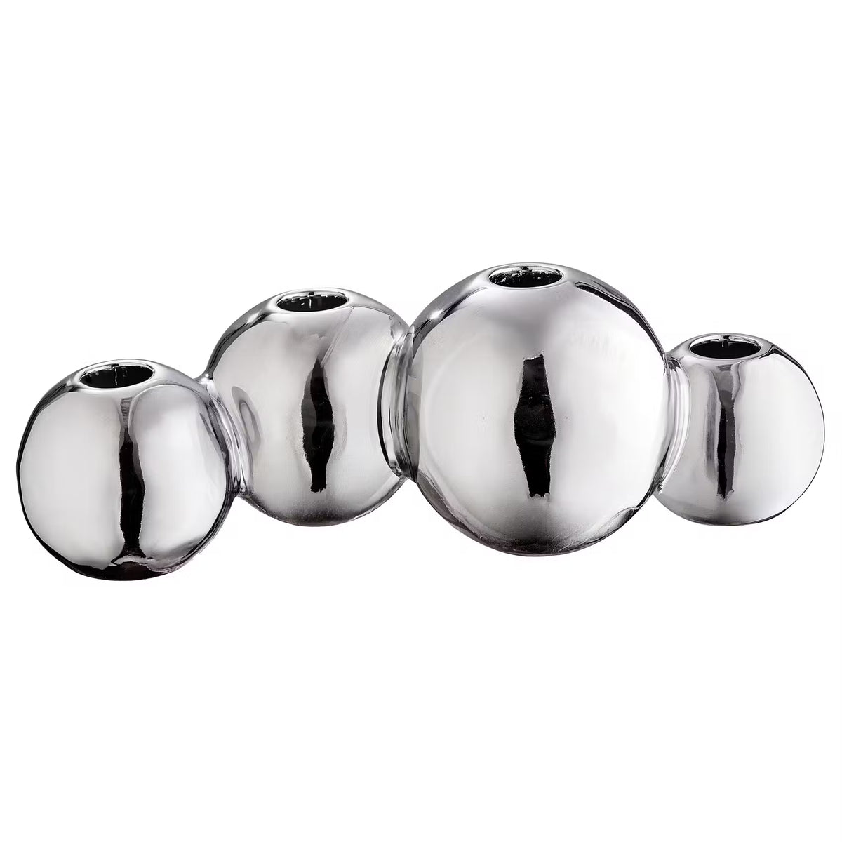REFLECT Kerzenhalter für 4 Stabkerzen - Steinzeug - Silber