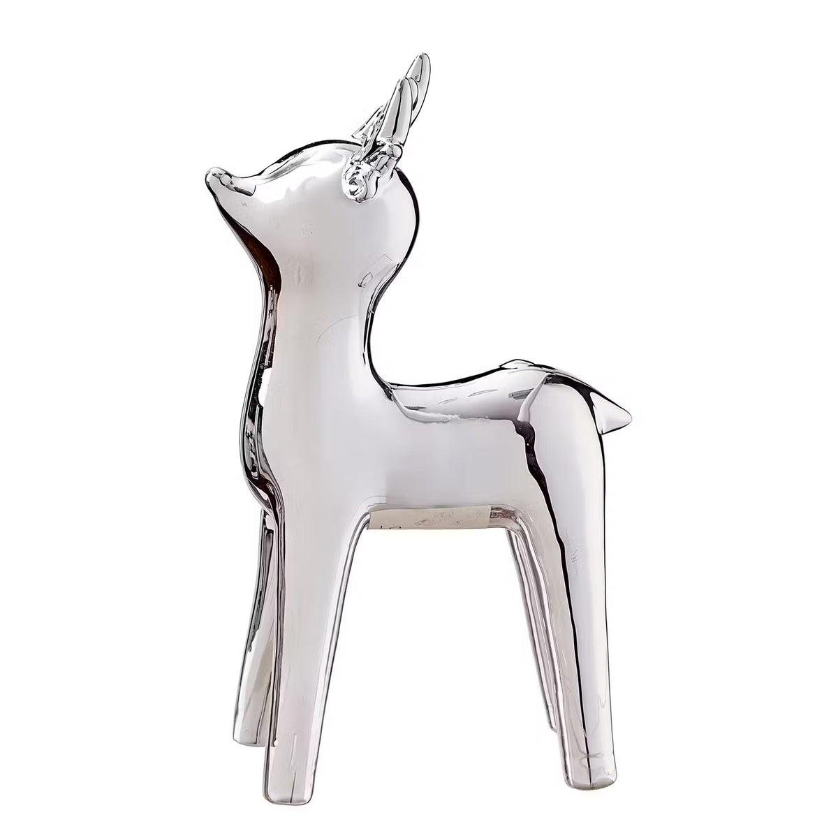 X-MAS Deko-Rentier - Steinzeug - Silber - 10 x 5 cm
