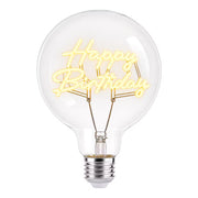 BRIGHT LIGHT LED - Glühlampe Happy Birthday - Klarglas - Gelb