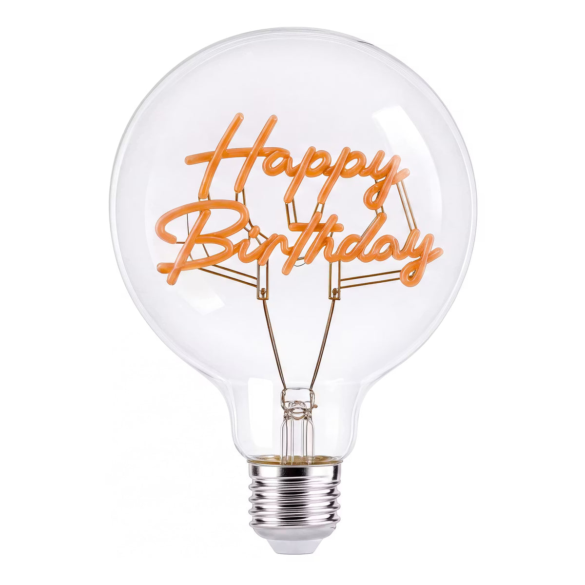 BRIGHT LIGHT LED - Glühlampe Happy Birthday - Klarglas - Gelb