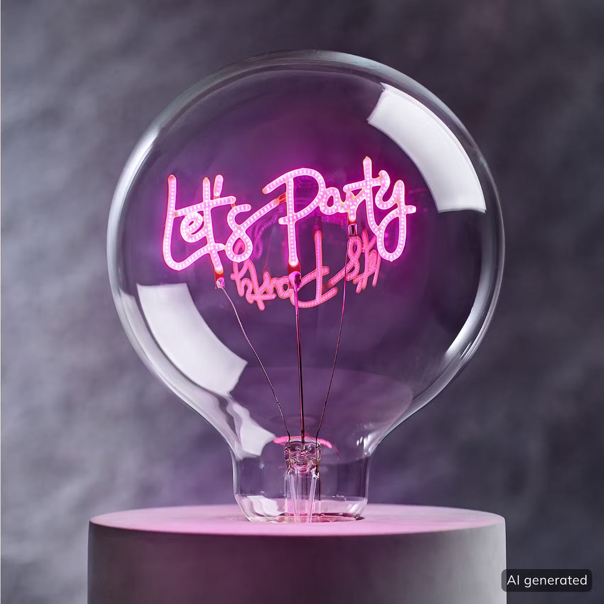 BRIGHT LIGHT LED-Glühlampe Let's Party - Klarglas - Pink