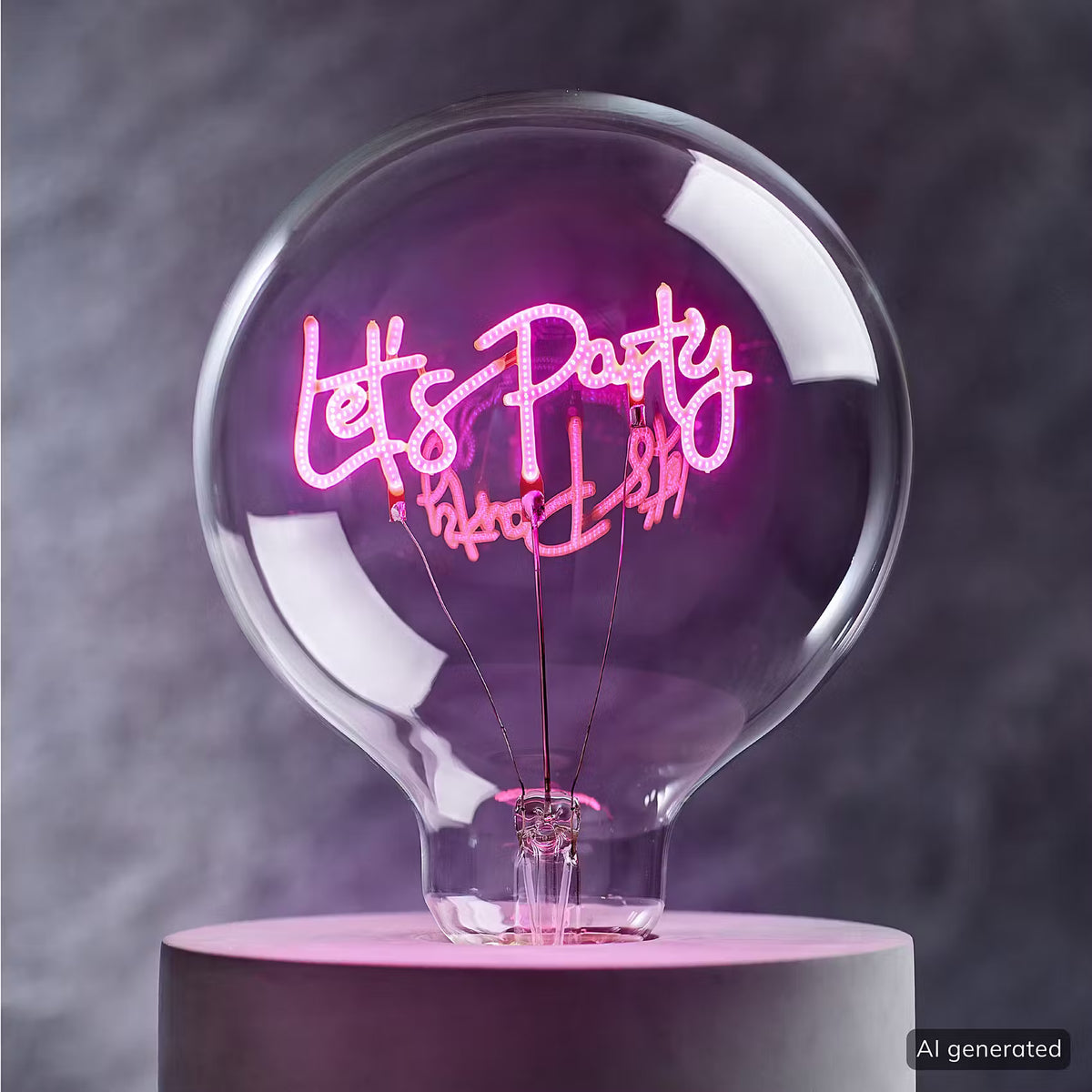 BRIGHT LIGHT LED-Glühlampe Let's Party - Klarglas - Pink