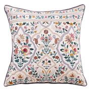 BOHEMIAN Kissen Blumen - Baumwolle/Leinen/Polyester - Weiß