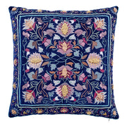 BOHEMIAN Kissen Blumen - Baumwolle/Leinen/Polyester - Dunkelblau
