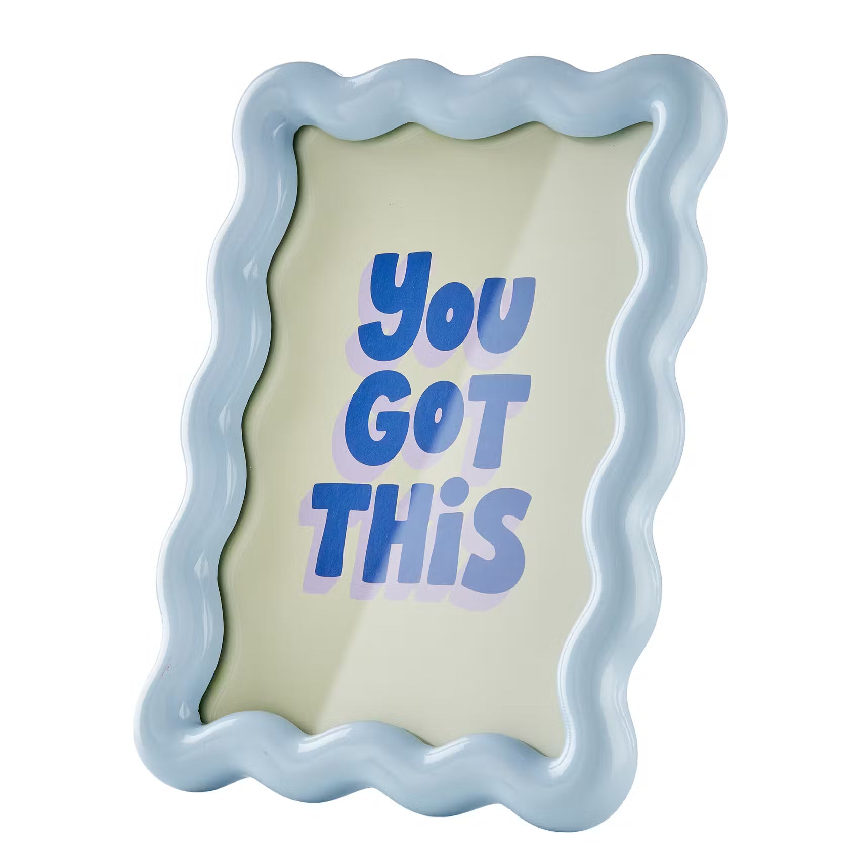 HAPPY WALLS Bilderrahmen Wavy - Polyresin - Blau