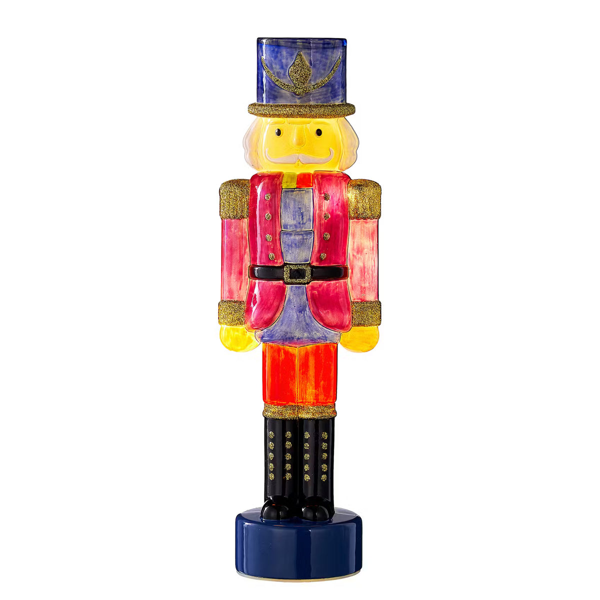 X-MAS LED-Nussknacker - Farbglas - Flieder