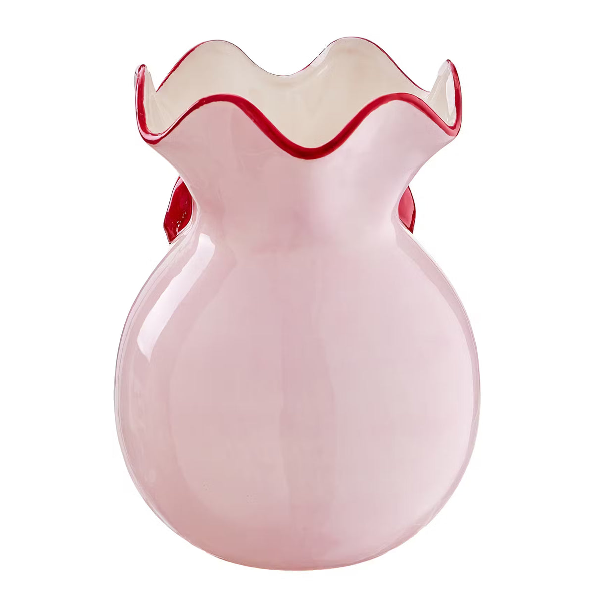 PRESENT Vase Schleife - Steingut - Pink - Höhe: 18 cm