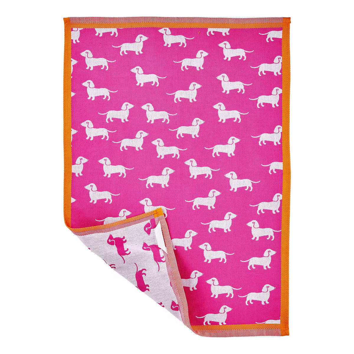 SWEET XMAS Küchentuch Dackel - Baumwolle - Pink