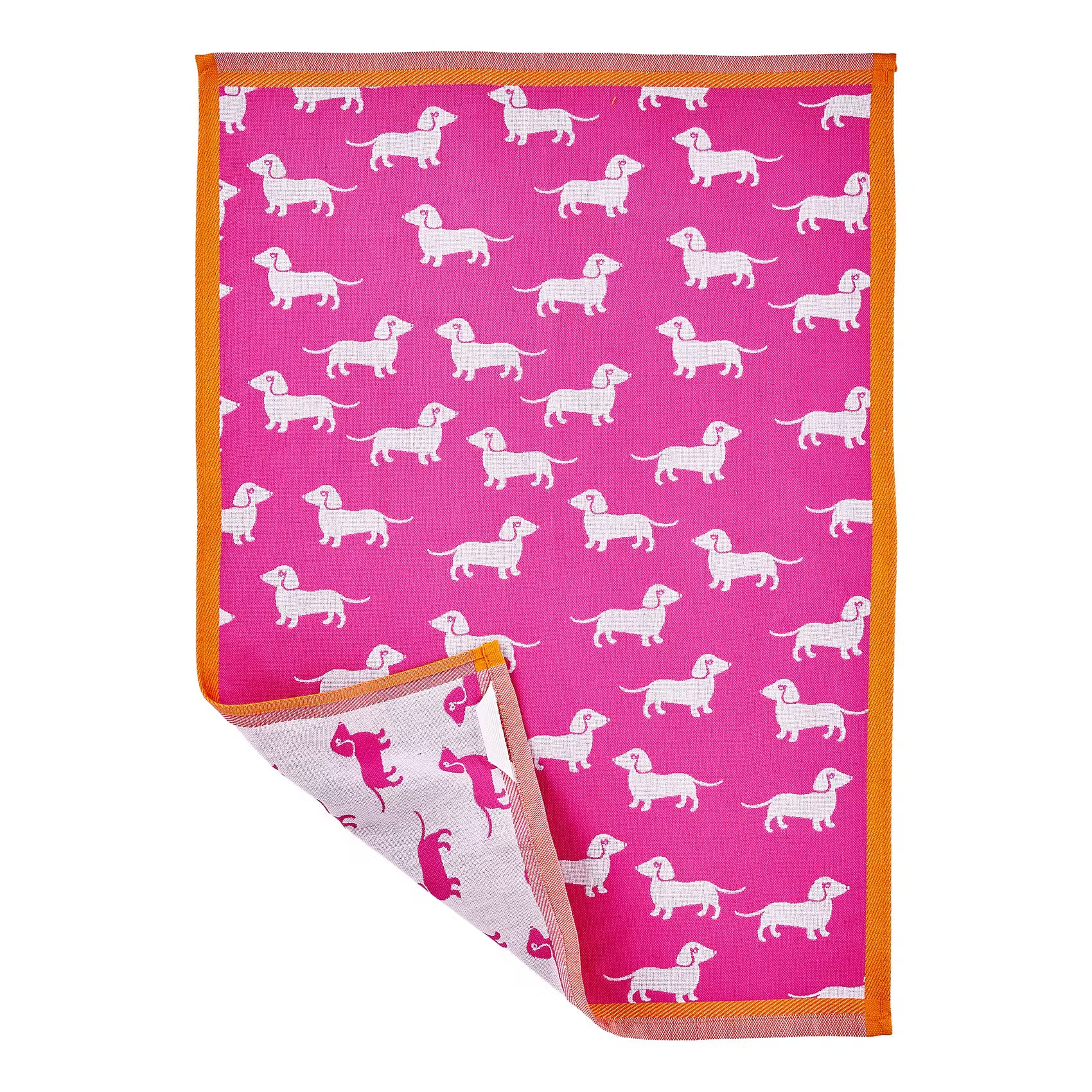 SWEET XMAS Küchentuch Dackel - Baumwolle - Pink