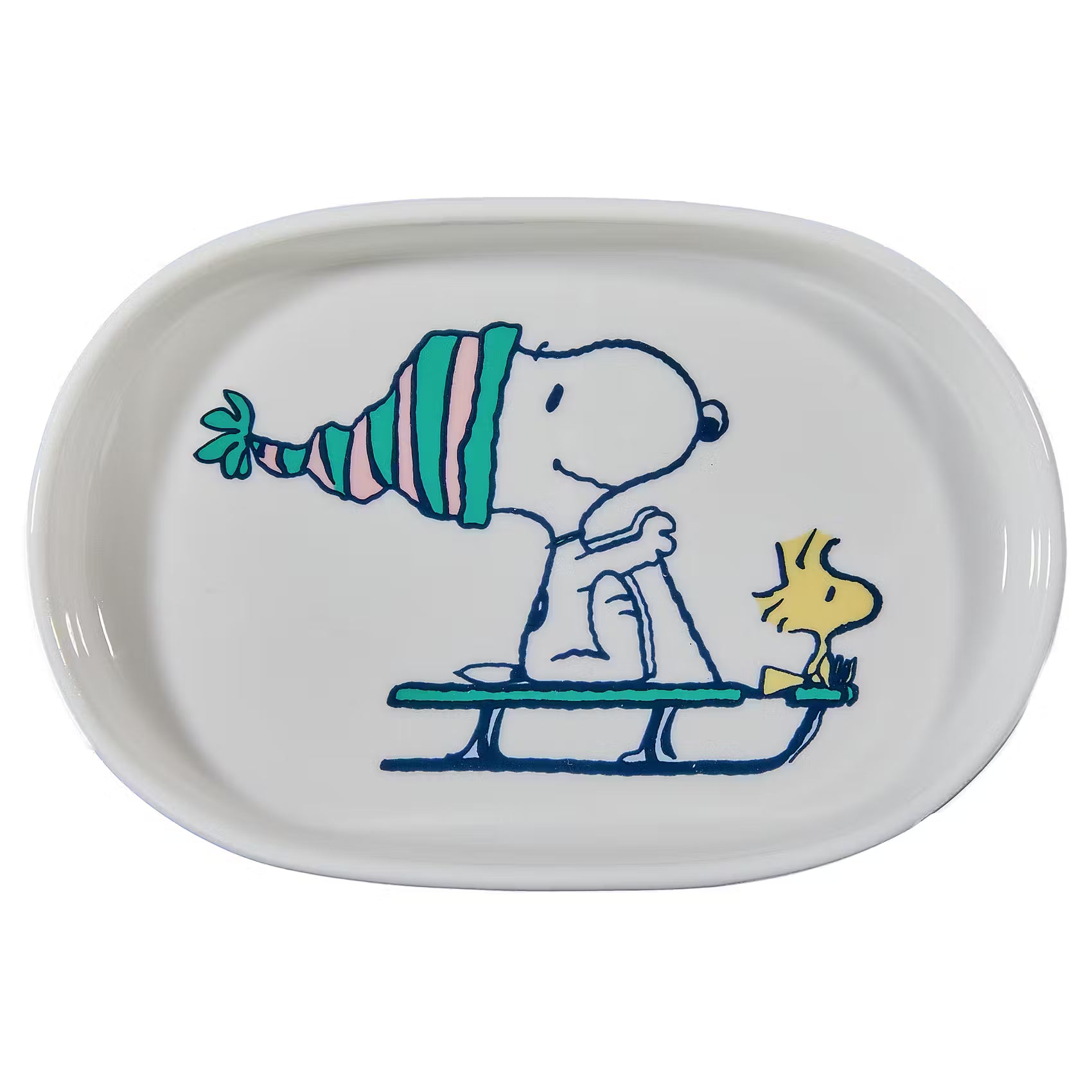 PEANUTS Schmuckteller Snoopy Schlitten - New Bone China - Weiß