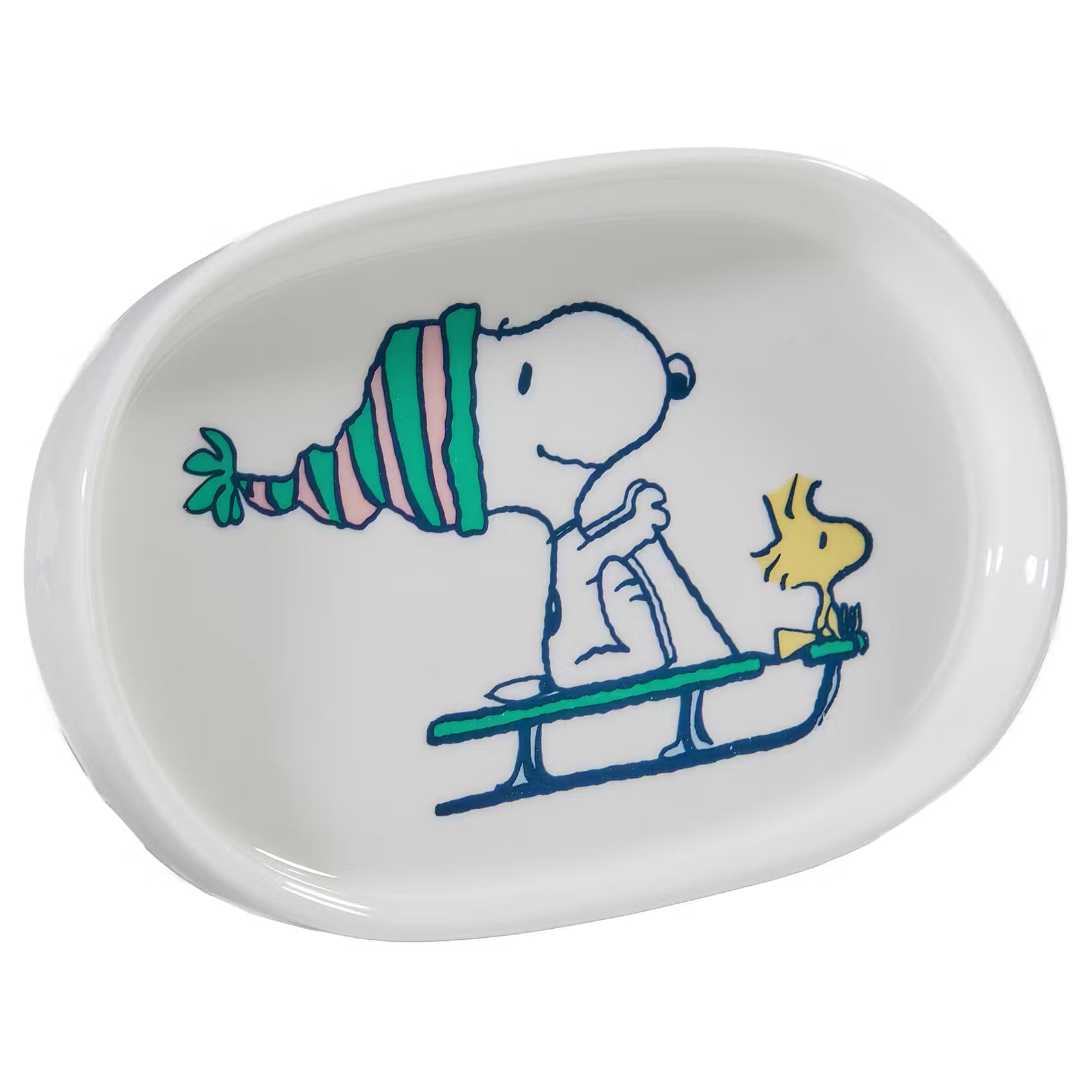 PEANUTS Schmuckteller Snoopy Schlitten - New Bone China - Weiß