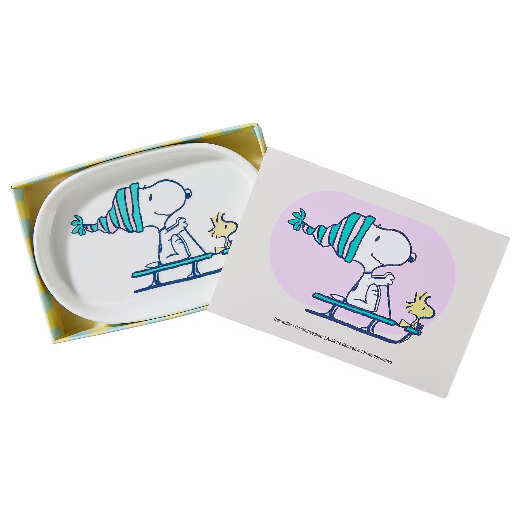 PEANUTS Schmuckteller Snoopy Schlitten - New Bone China - Weiß