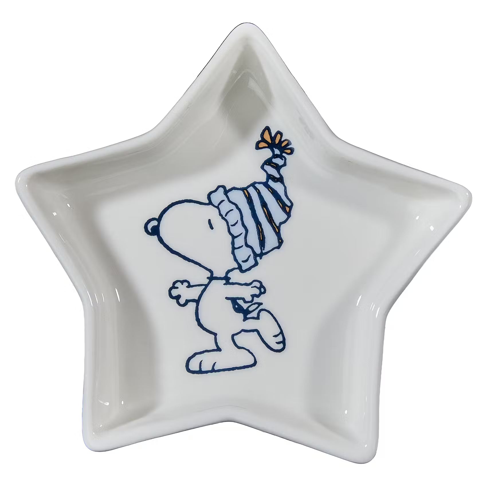PEANUTS Schmuckteller Stern Snoopy Mütze - New Bone China - Weiß