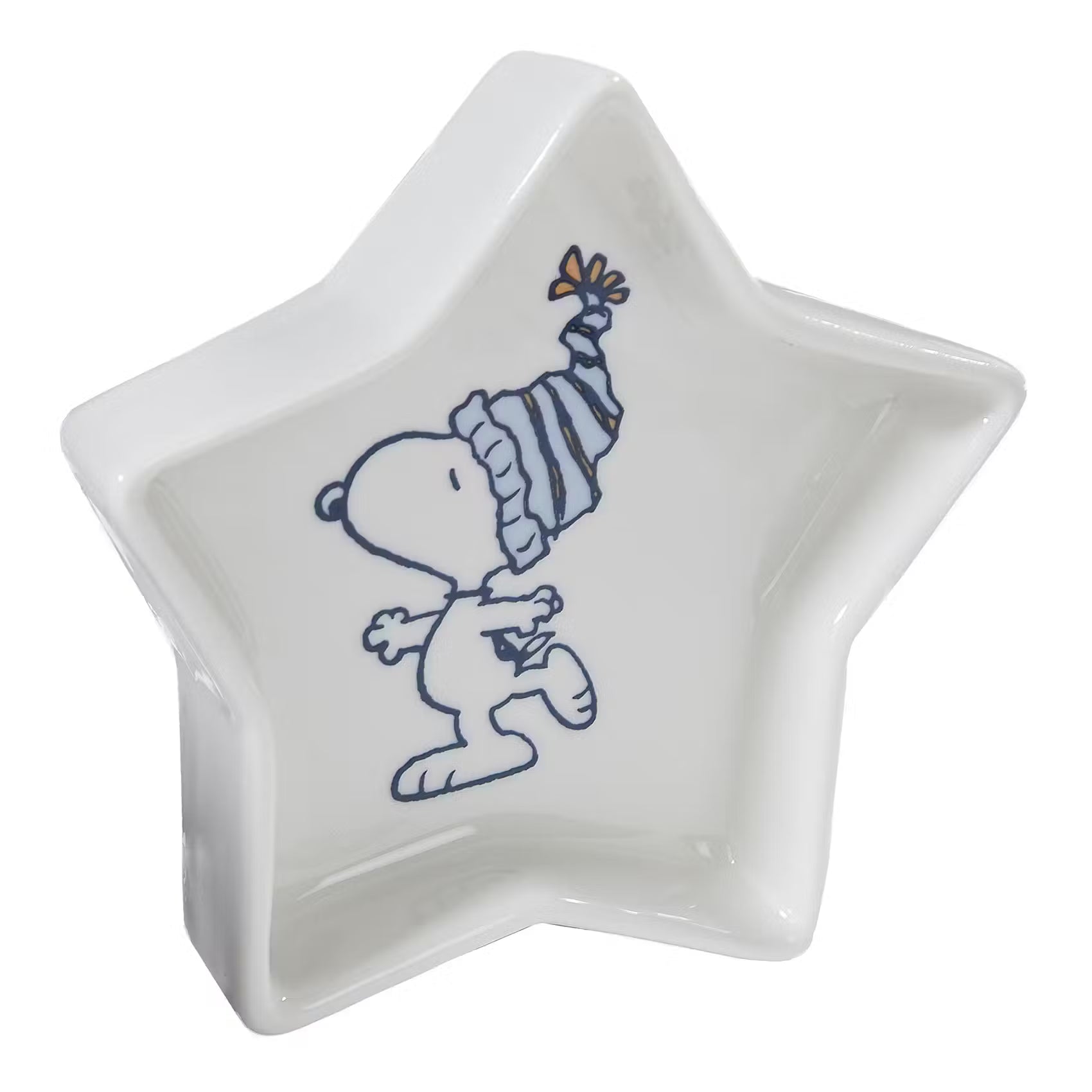 PEANUTS Schmuckteller Stern Snoopy Mütze - New Bone China - Weiß