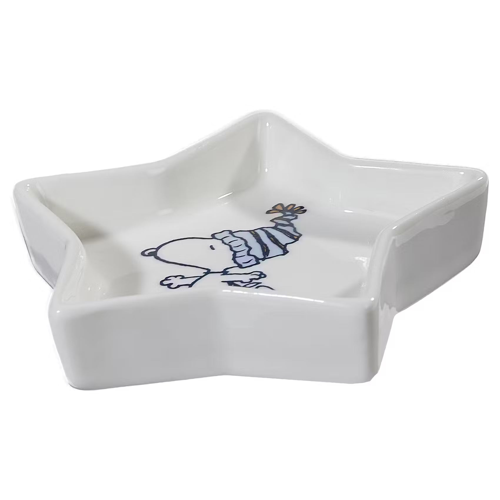PEANUTS Schmuckteller Stern Snoopy Mütze - New Bone China - Weiß