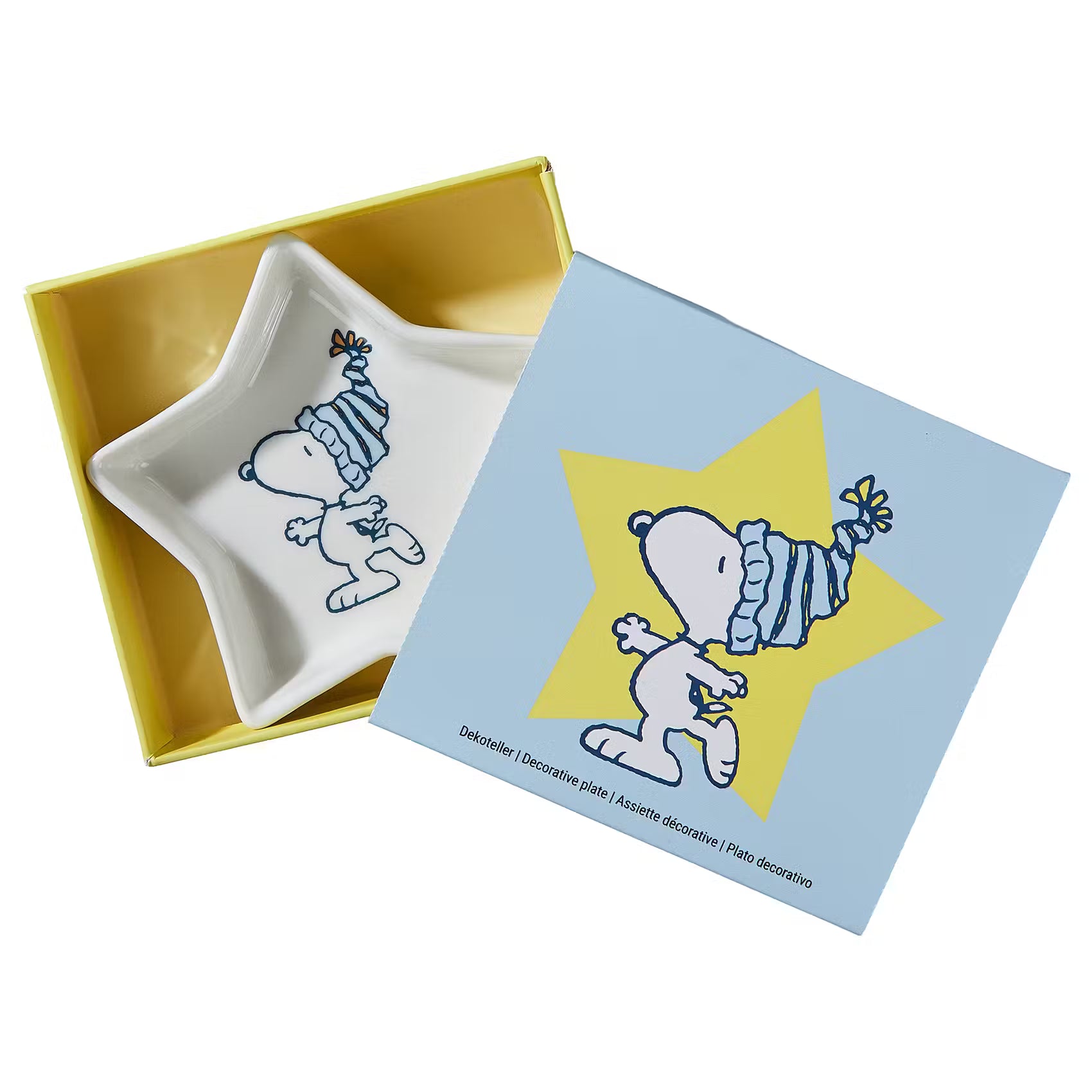 PEANUTS Schmuckteller Stern Snoopy Mütze - New Bone China - Weiß