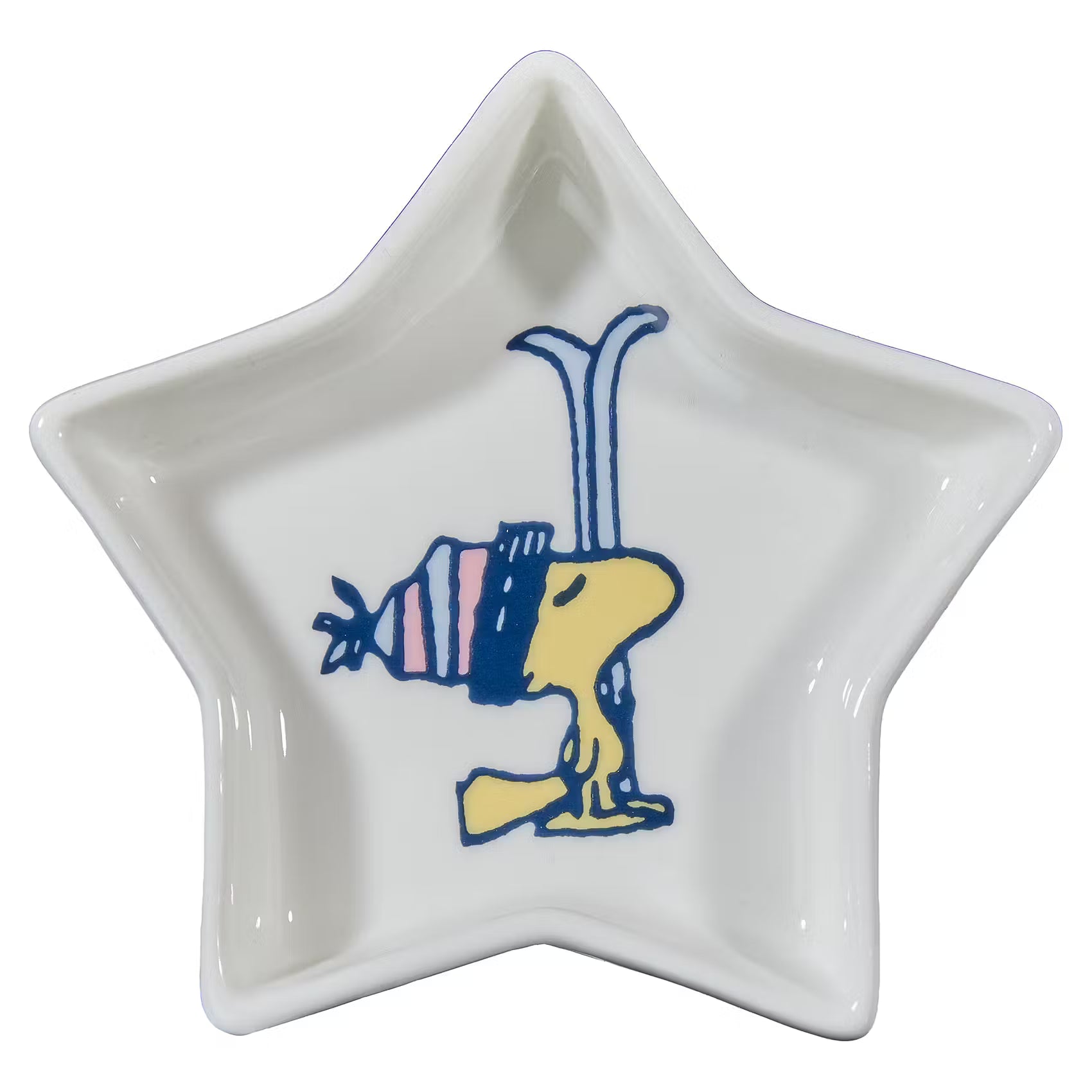 PEANUTS Schmuckteller Stern Woodstock Ski - New Bone China - Weiß