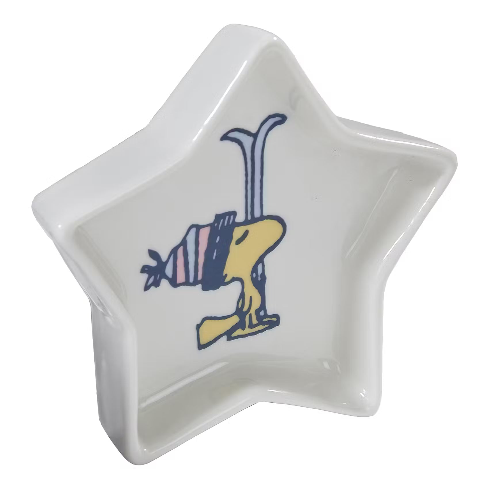 PEANUTS Schmuckteller Stern Woodstock Ski - New Bone China - Weiß