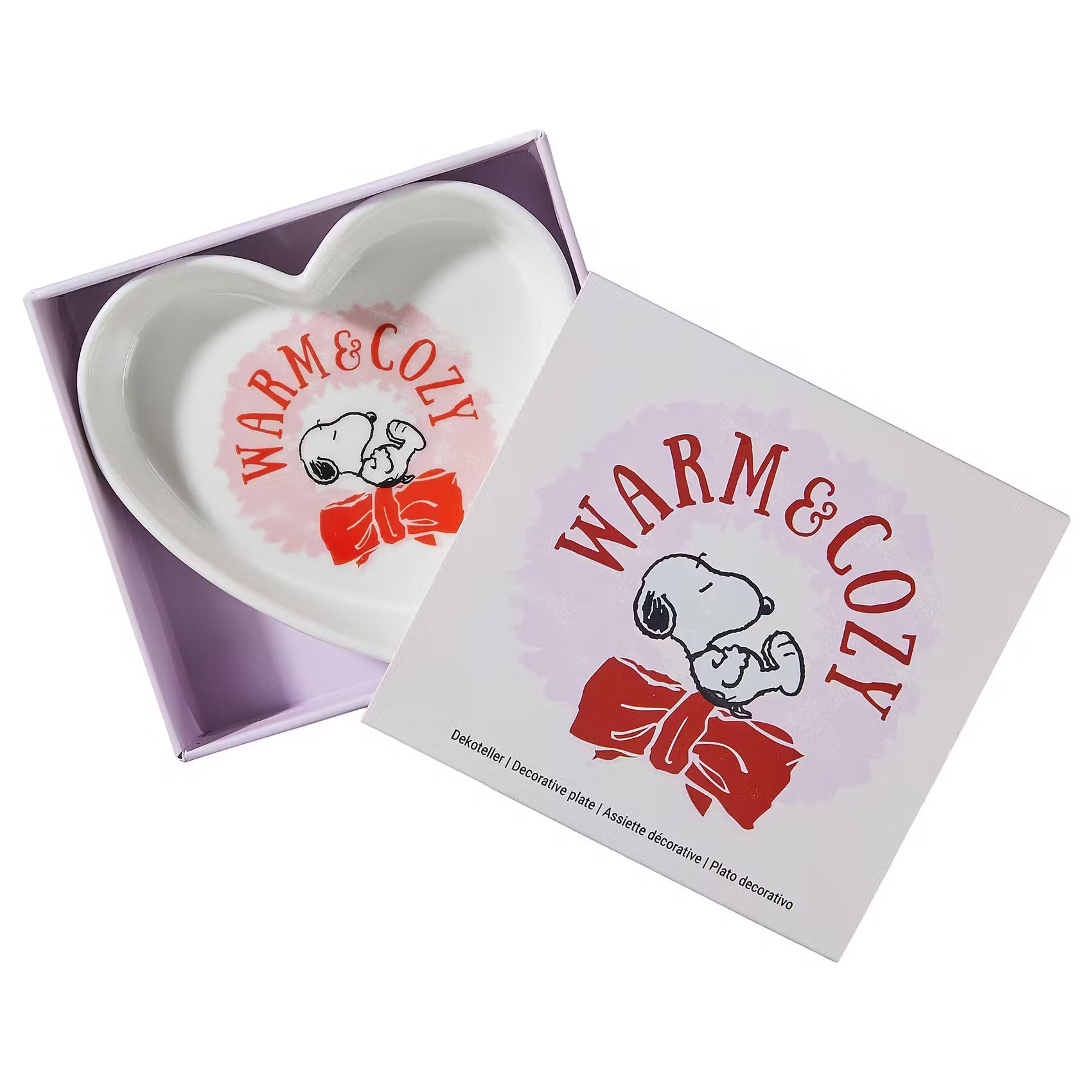 PEANUTS Schmuckteller Herz Warm & Cozy - New Bone China - Weiß