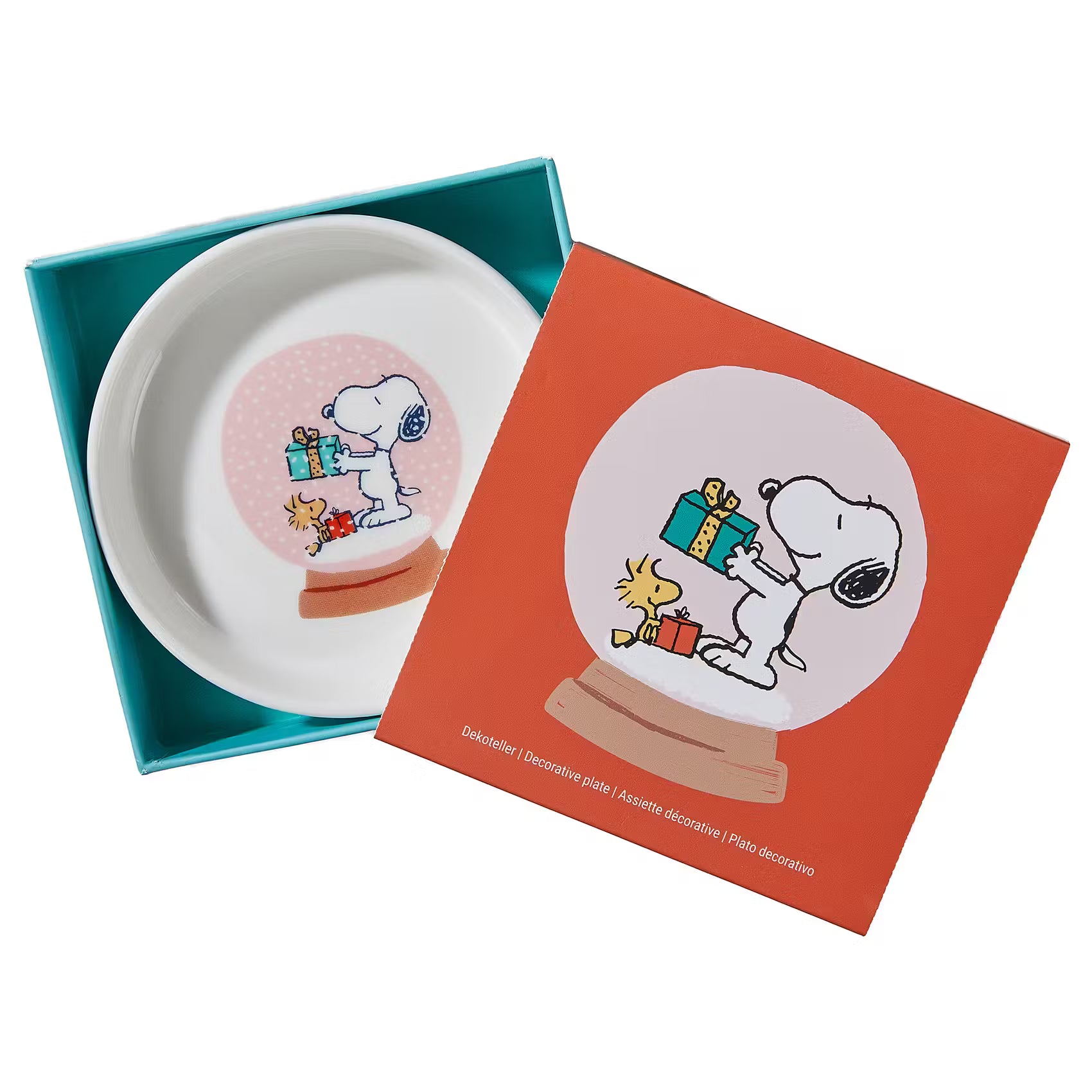 PEANUTS Schmuckteller Snoopy Schneekugel - New Bone China - Weiß