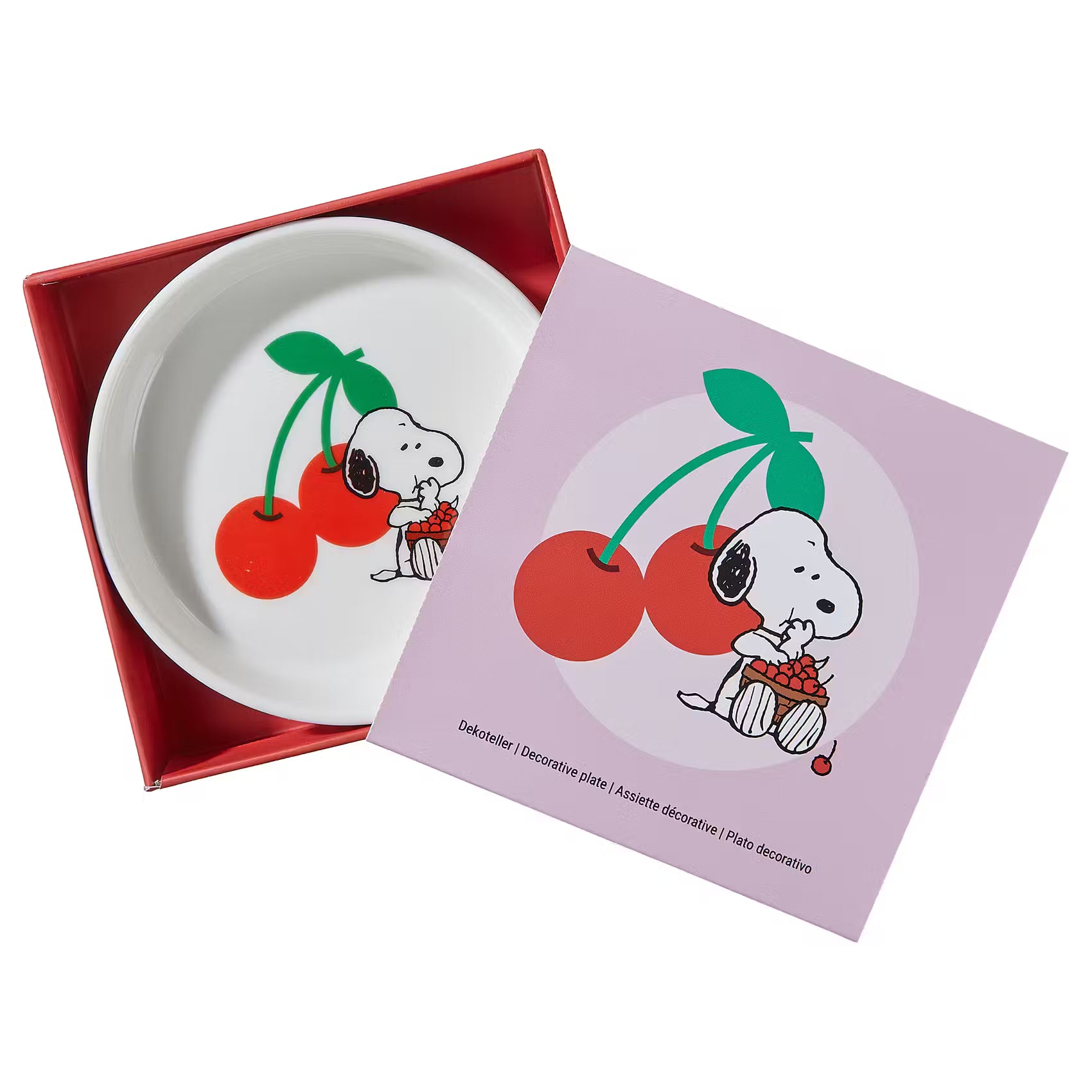 PEANUTS Schmuckteller Snoopy Kirschen - New Bone China - Weiß