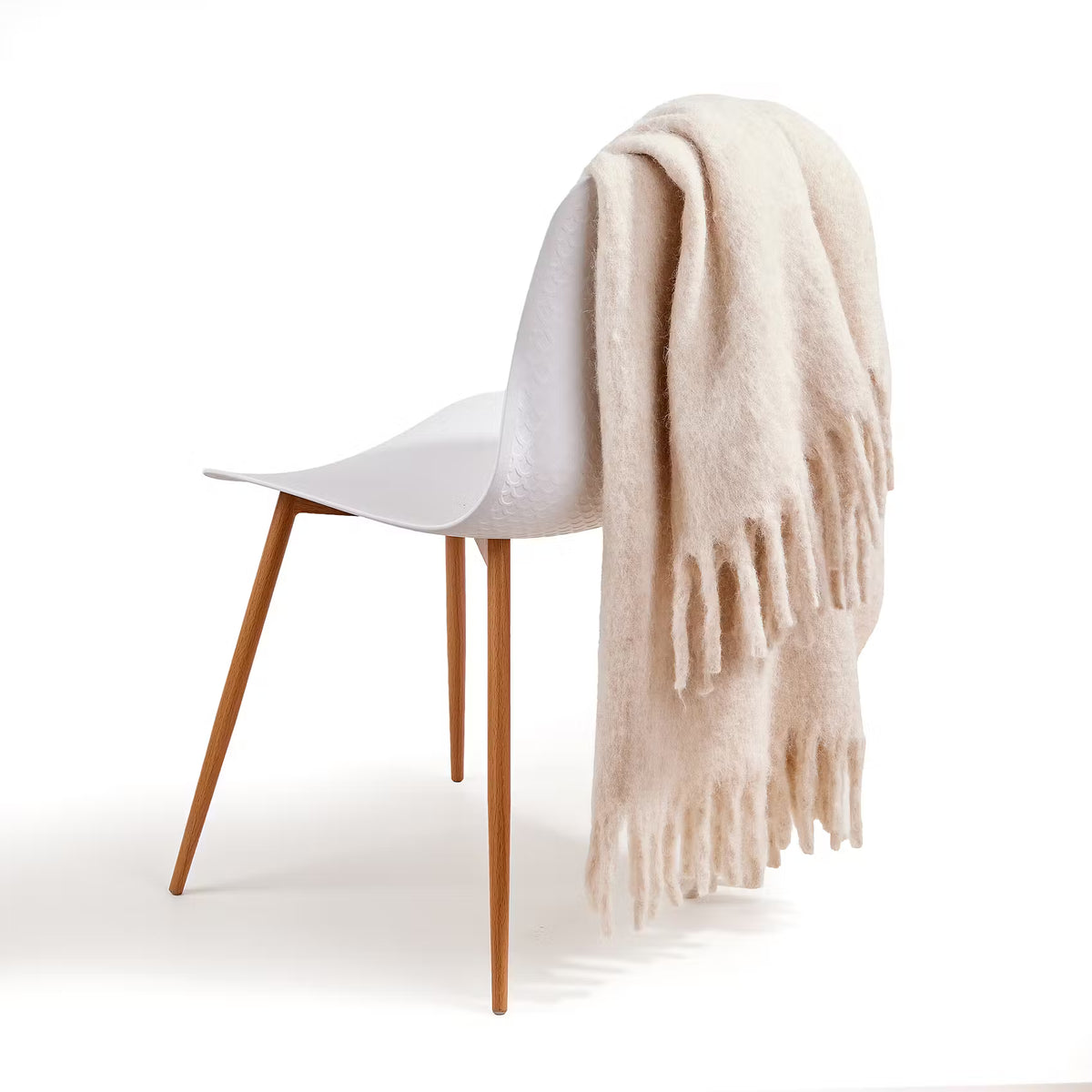 MELANGE Decke Mohair - Polyester/Polyamid/Wolle - Beige