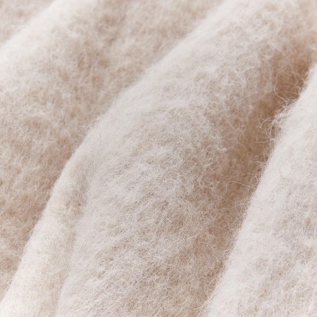 MELANGE Decke Mohair - Polyester/Polyamid/Wolle - Beige