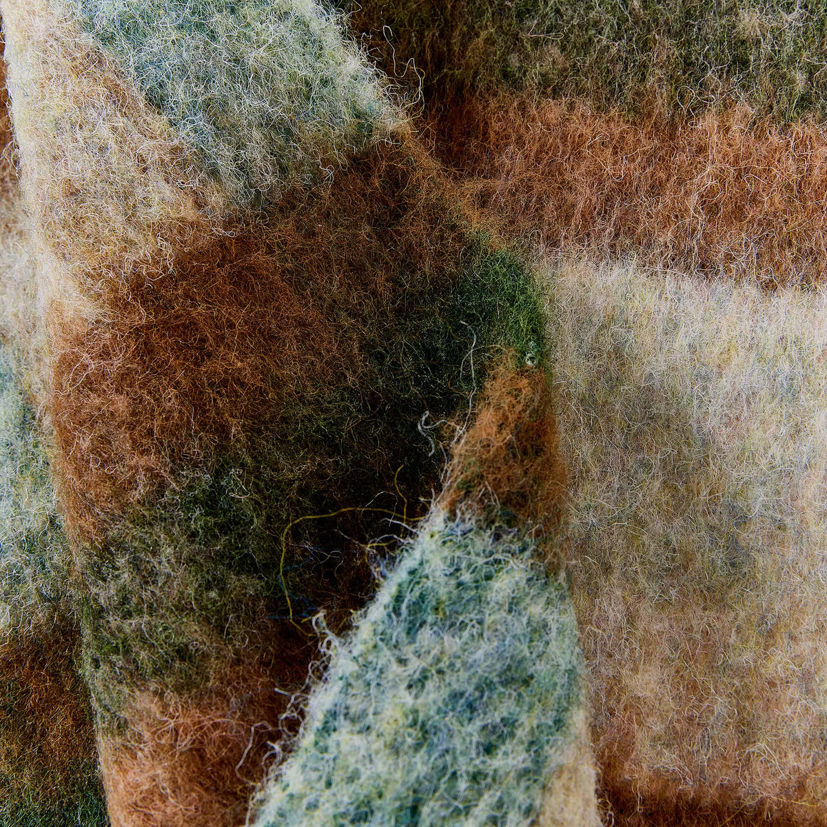 MOUNTAIN LODGE Decke Mohair - Polyester/Polyamid/Wolle - Beige/Rot/Grün