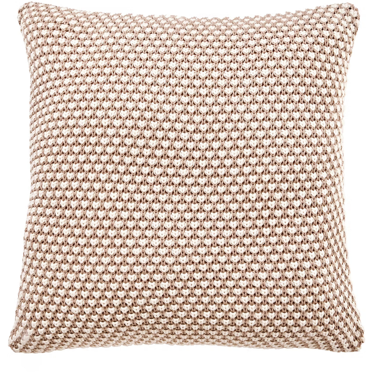 SOFT NEEDLE Kissen - Baumwolle/Polyester - Beige/Weiß
