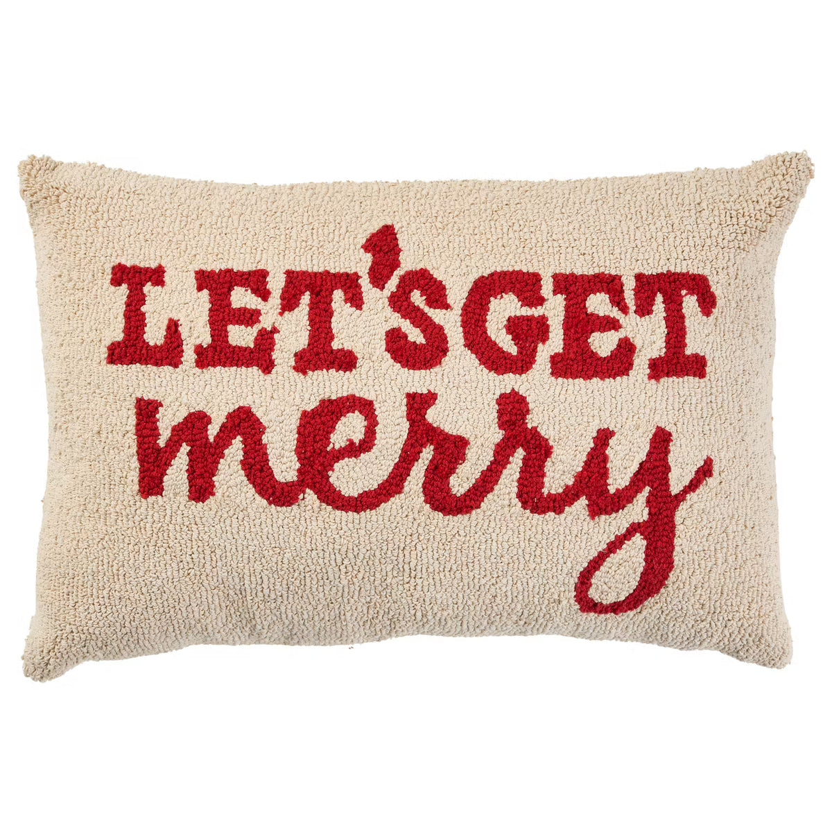 LET´S GET MERRY Kissen - Baumwolle - Beige/Rot