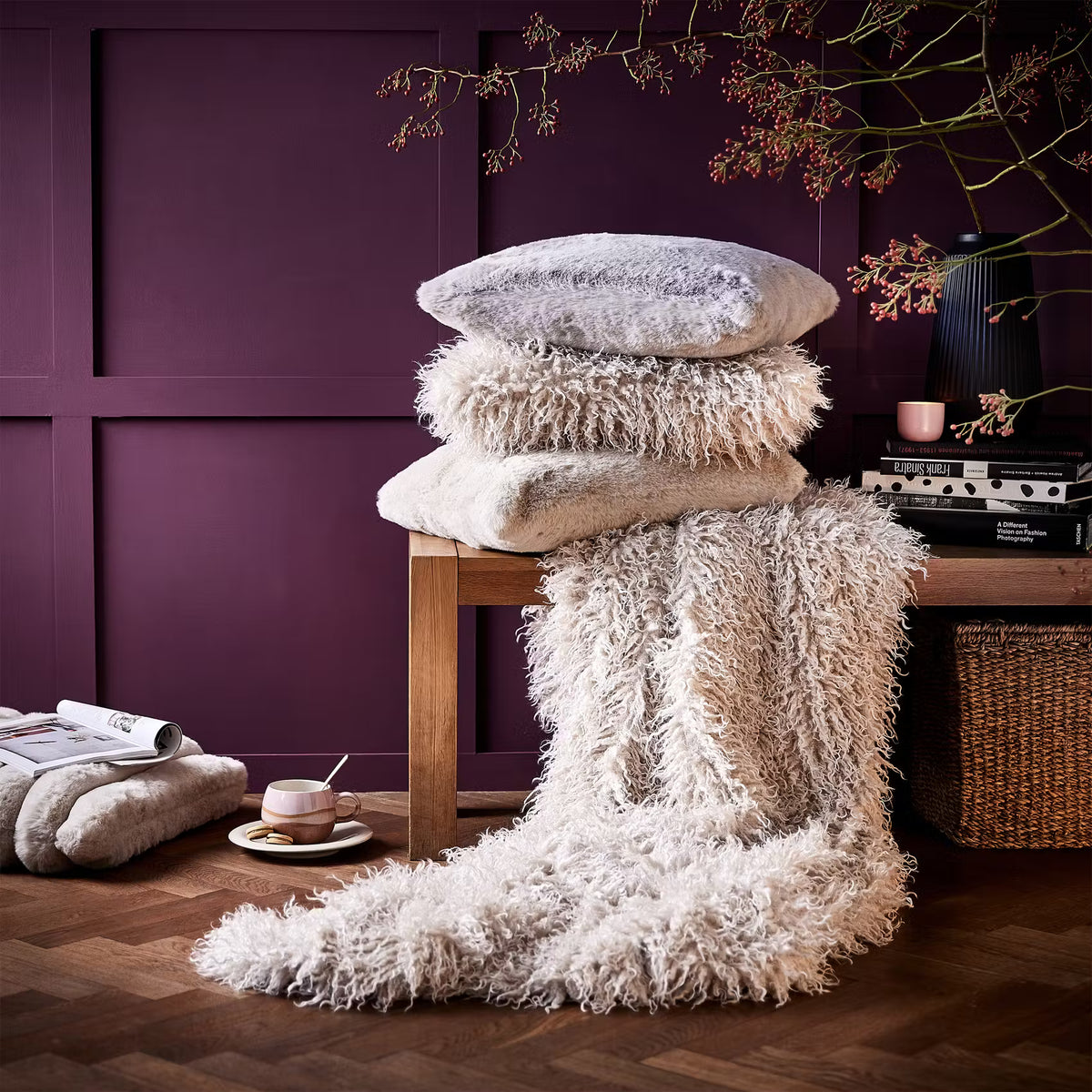 TIBET Kissen - Polyester - Creme