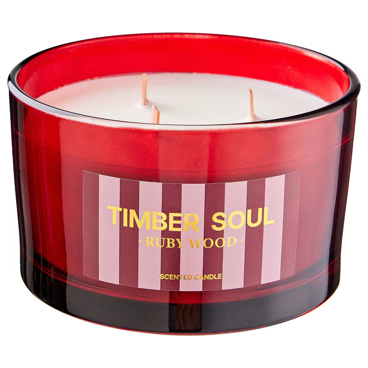 TIMBER SOUL Duftkerze Ruby Wood - Sojawachs/Duft - Rot - 13 x 13 cm