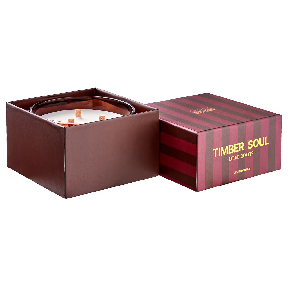 TIMBER SOUL Duftkerze Deep Roots - Sojawachs/Duft - Braun - 13 x 13 cm