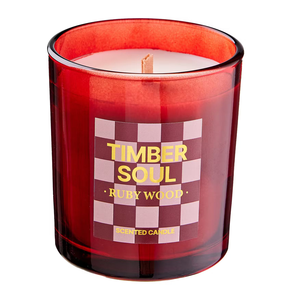 TIMBER SOUL Duftkerze Ruby Wood - Sojawachs/Duft - Rot - 7 x 7 cm