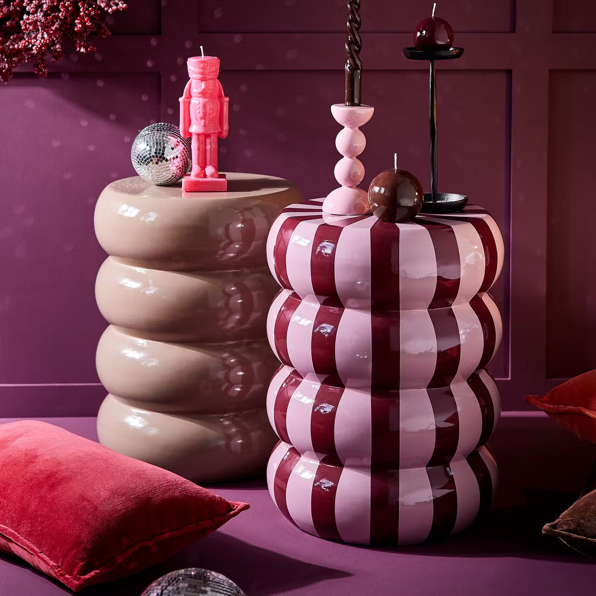 ARTISTA Beistelltisch  - MGO - Rosa/Rot