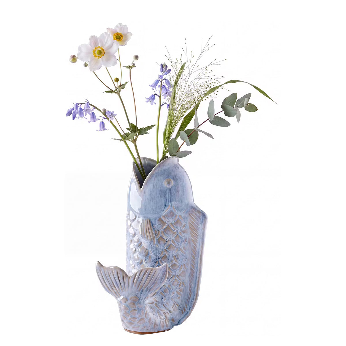 KOI Vase - Steinzeug - Hellblau