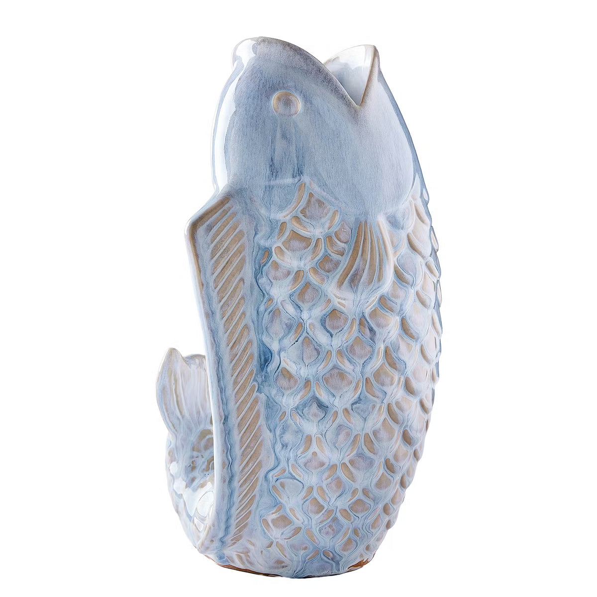 KOI Vase - Steinzeug - Hellblau