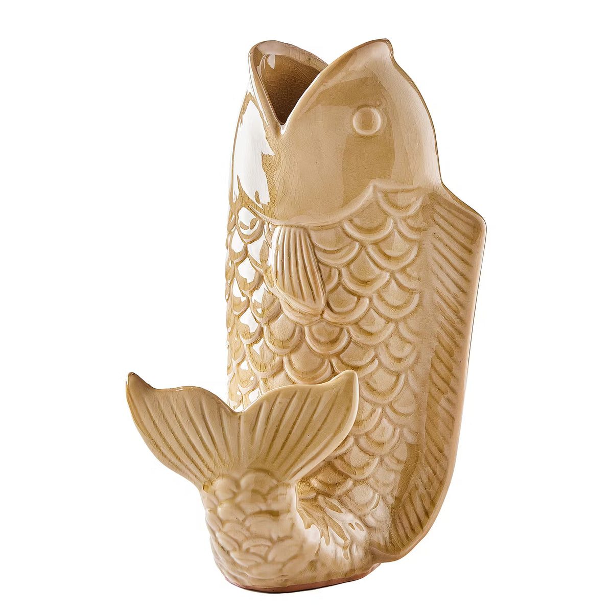 KOI Vase - Steinzeug - Gelb