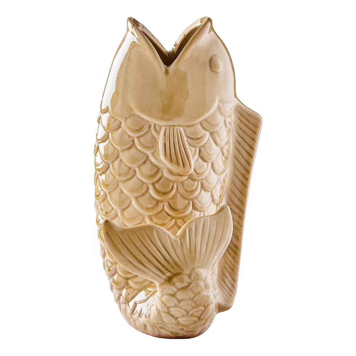 KOI Vase - Steinzeug - Gelb