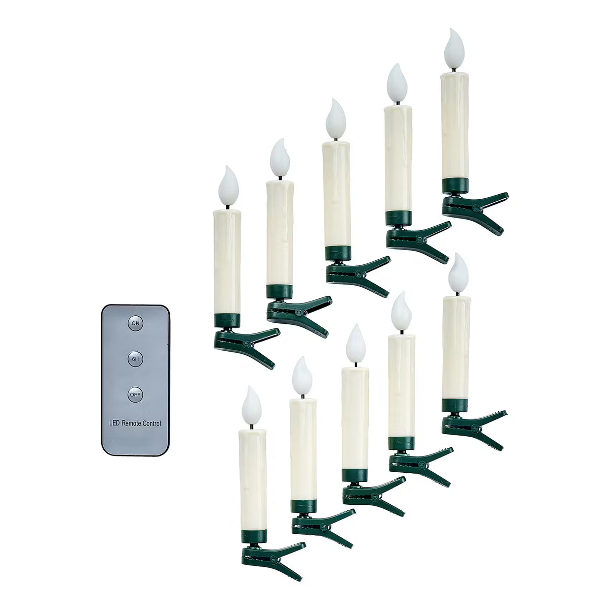 CHRISTMAS LED Baumkerze 10er-Set - ABS - Weiß
