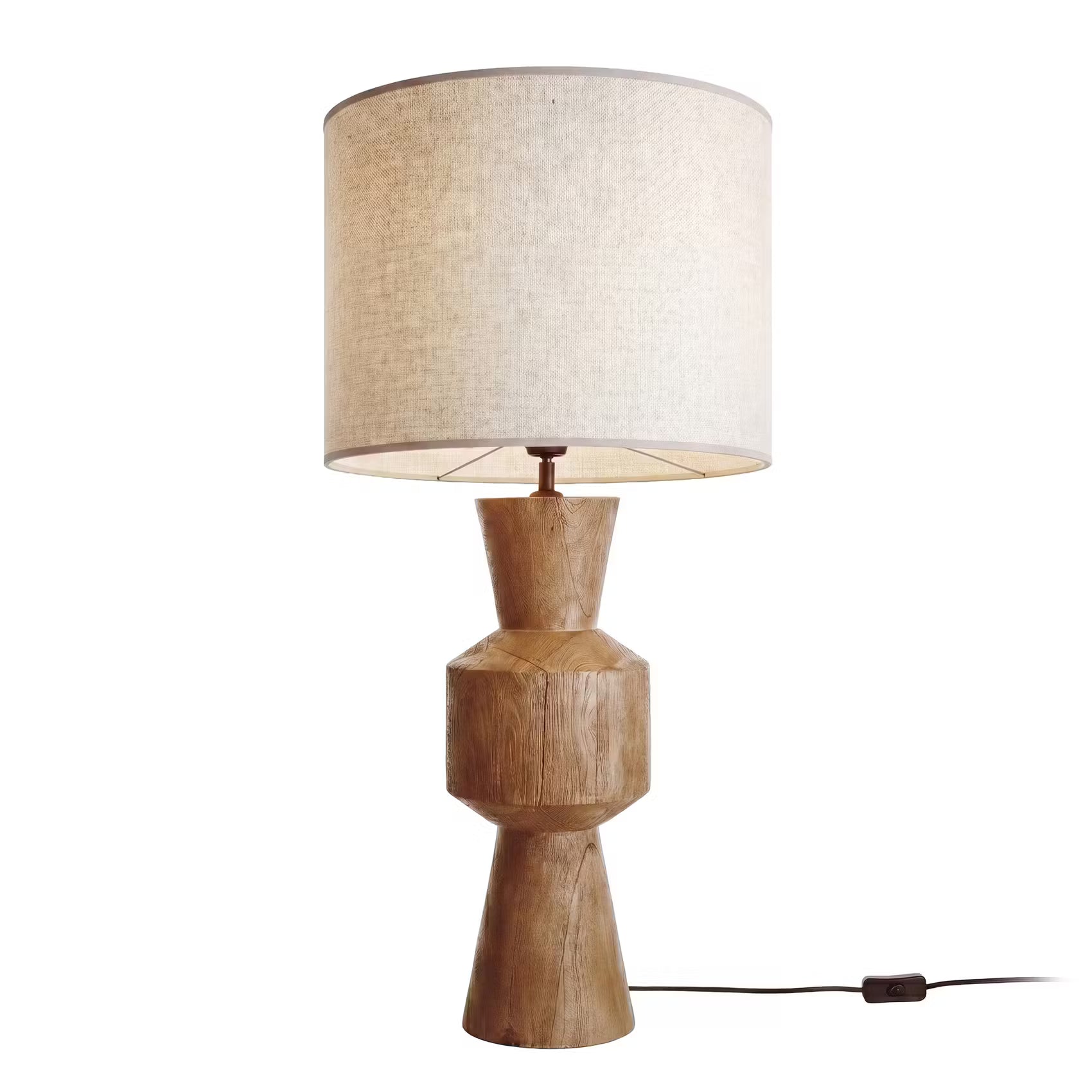 FORMAQUE Tischleuchte - Mangoholz/Polyester/Polyacryl/Eisen - Braun - 1-flammig