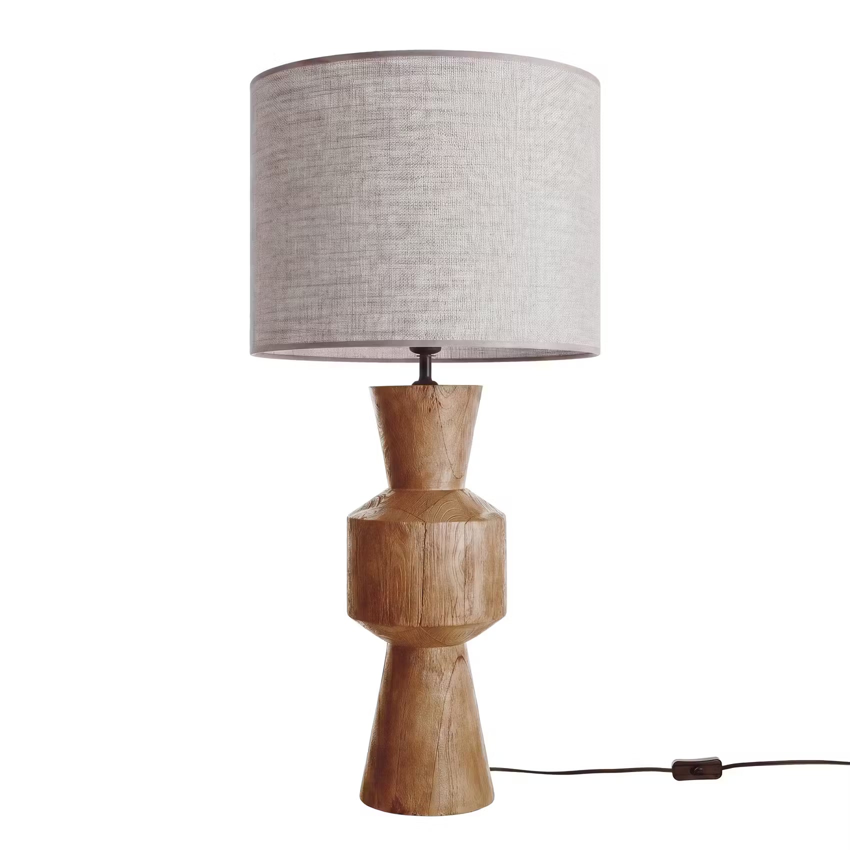 FORMAQUE Tischleuchte - Mangoholz/Polyester/Polyacryl/Eisen - Braun - 1-flammig