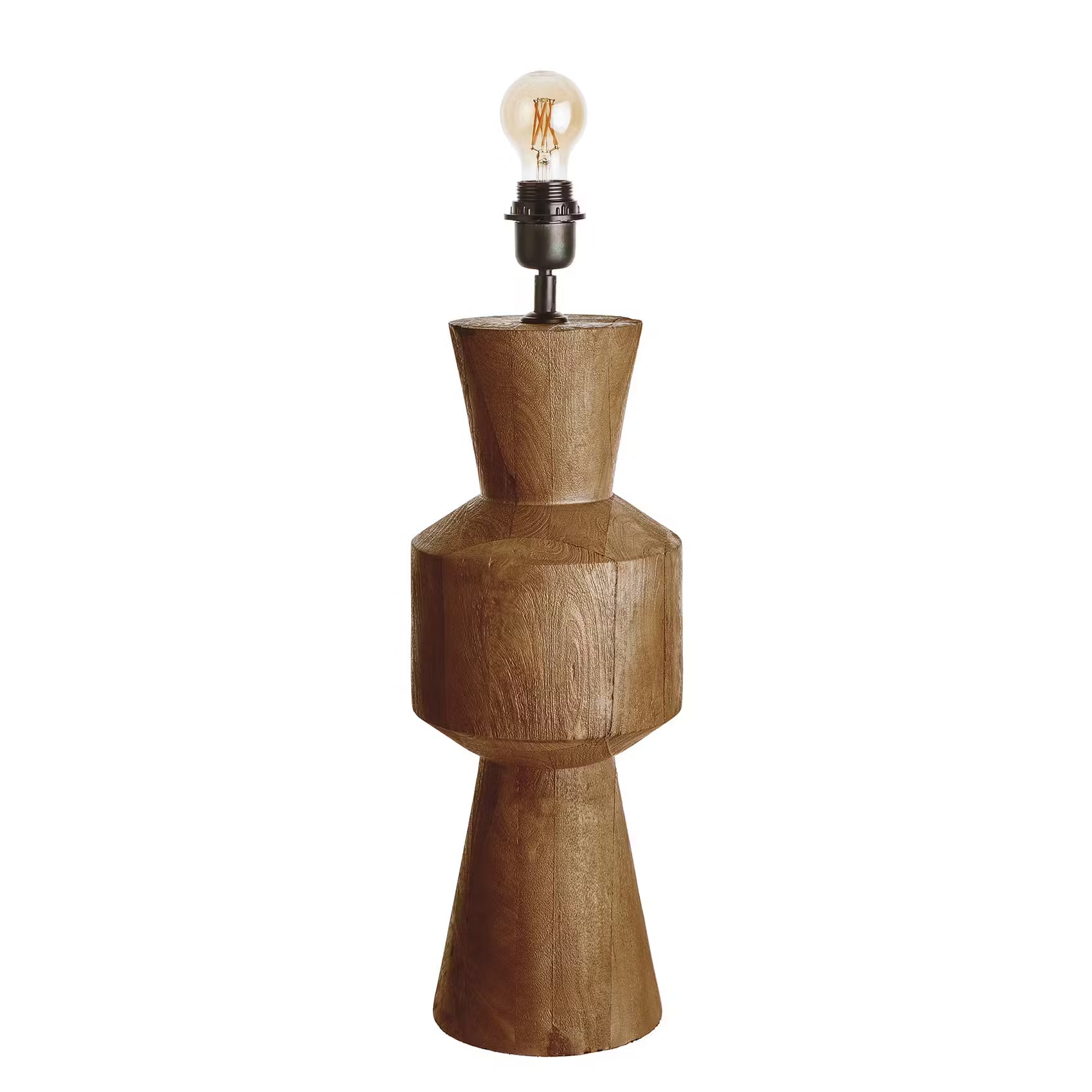 FORMAQUE Tischleuchte - Mangoholz/Polyester/Polyacryl/Eisen - Braun - 1-flammig
