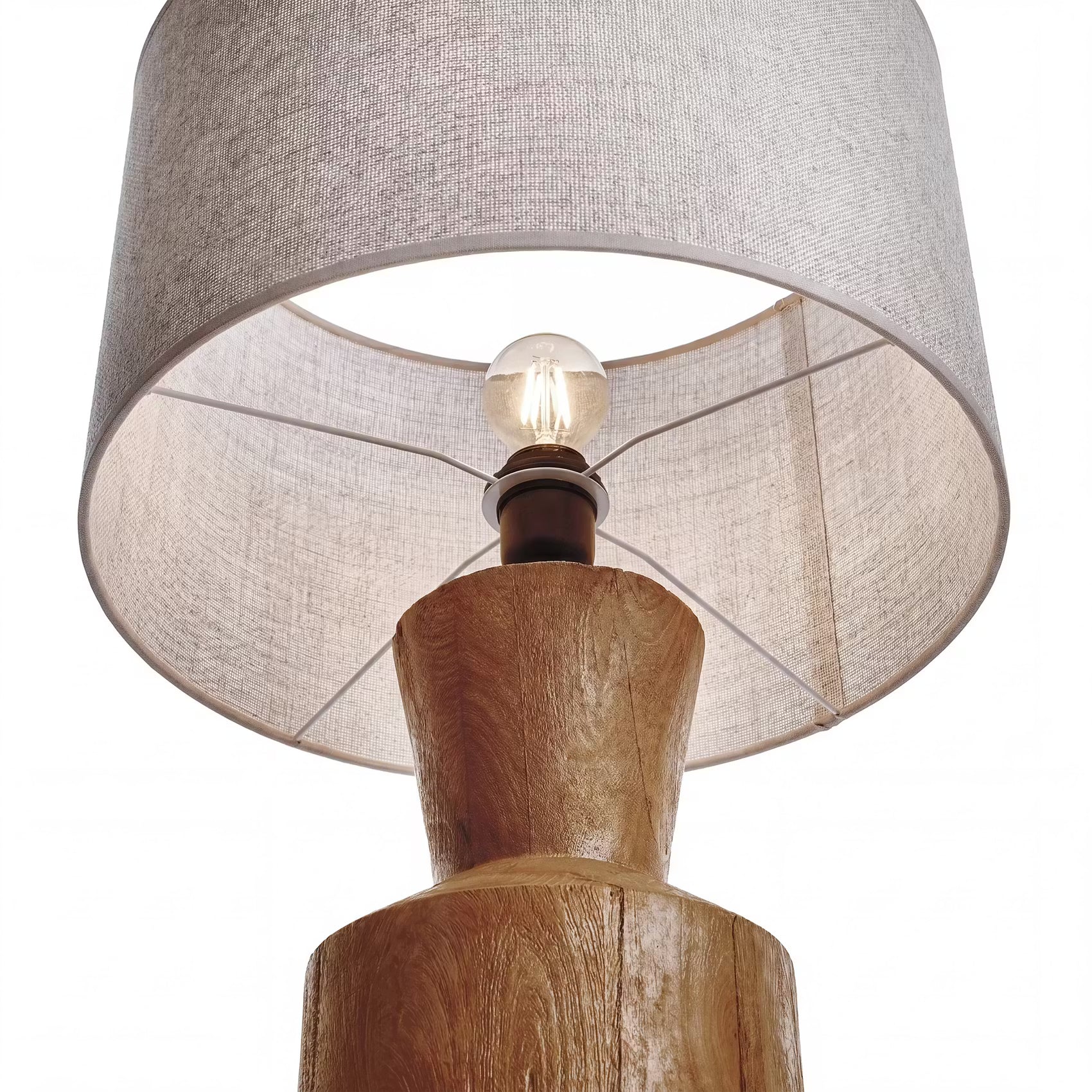 FORMAQUE Tischleuchte - Mangoholz/Polyester/Polyacryl/Eisen - Braun - 1-flammig