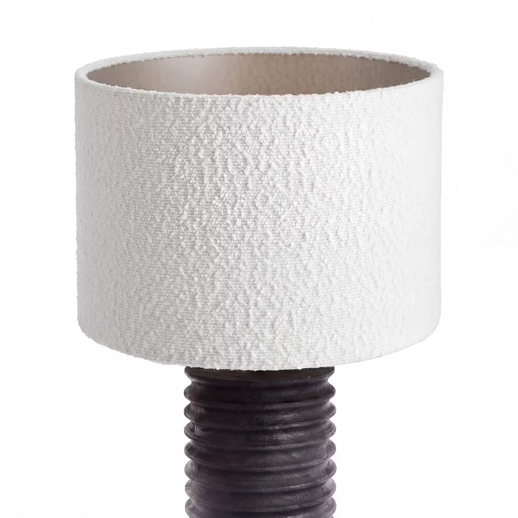GROOVED Tischleuchte - Mangoholz/Polyester/Polyacryl/Eisen - Schwarz/Weiß -1-flammig